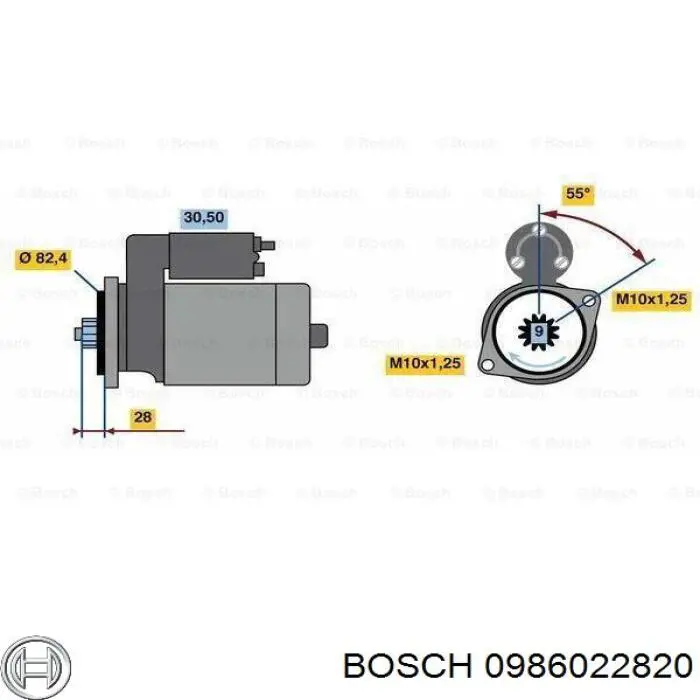 0 986 022 820 Bosch стартер