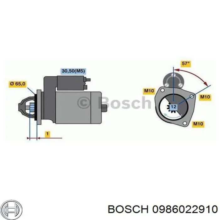 Стартер 0986022910 Bosch