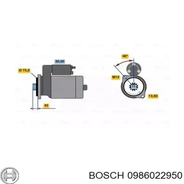 0986022950 Bosch стартер