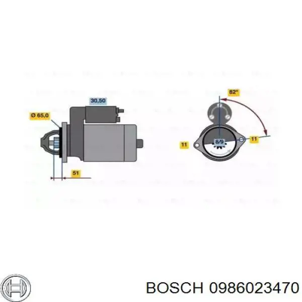 Стартер 0986023470 Bosch