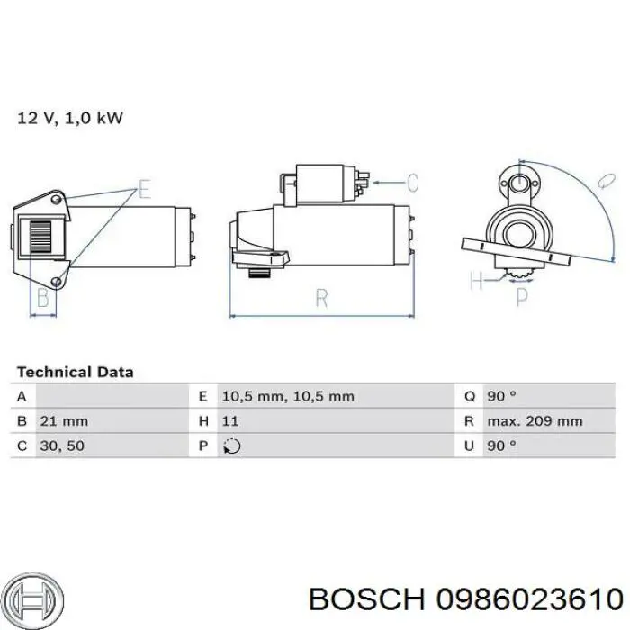 0 986 023 610 Bosch стартер