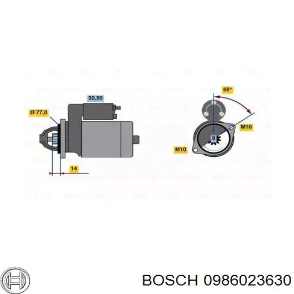 0986023630 Bosch стартер