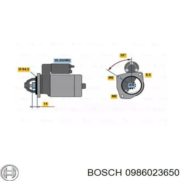 0986023650 Bosch стартер