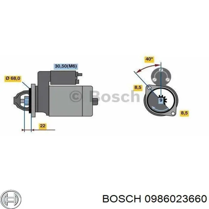 Стартер 0986023660 Bosch