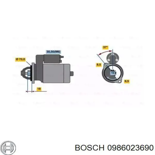 Стартер 0986023690 Bosch