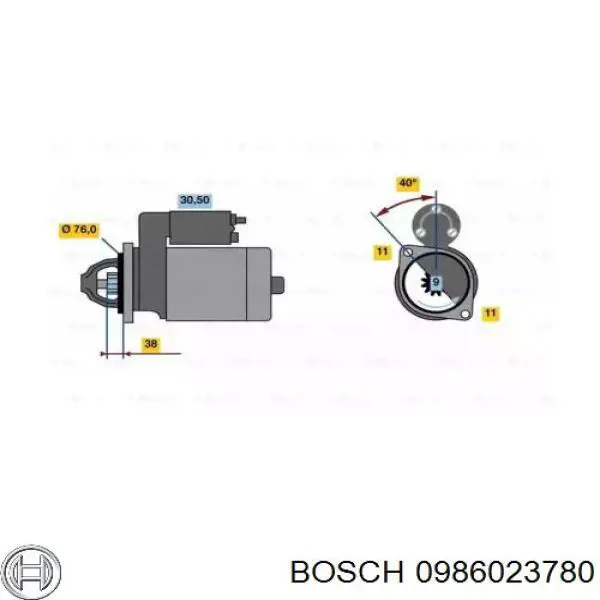 0986023780 Bosch стартер