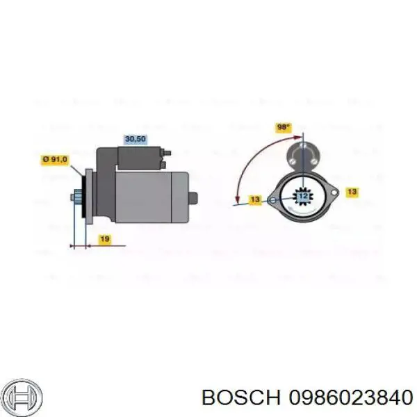 Стартер 0986023840 Bosch