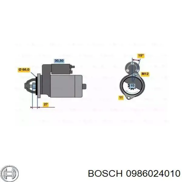 Стартер 0986024010 Bosch