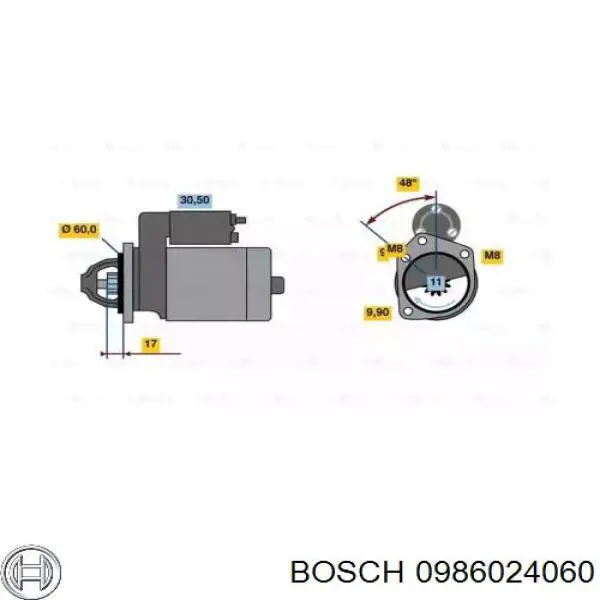 Стартер 0986024060 Bosch