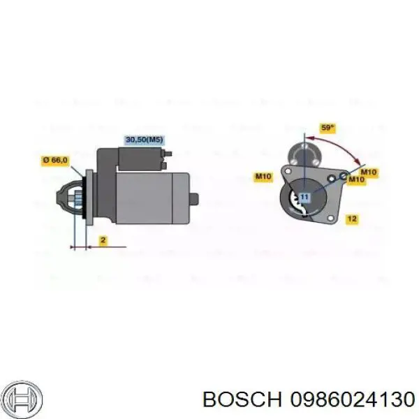 Стартер 0986024130 Bosch