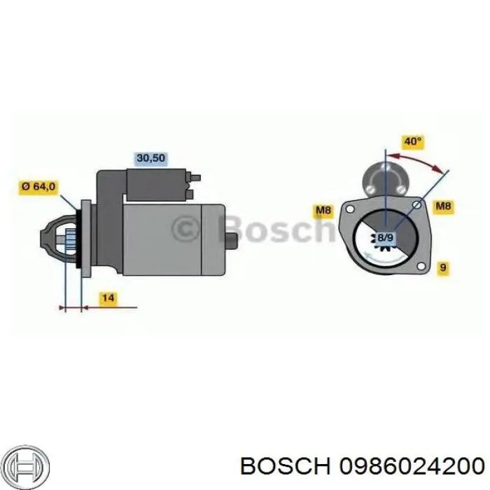 0986024200 Bosch Стартер автомобиля