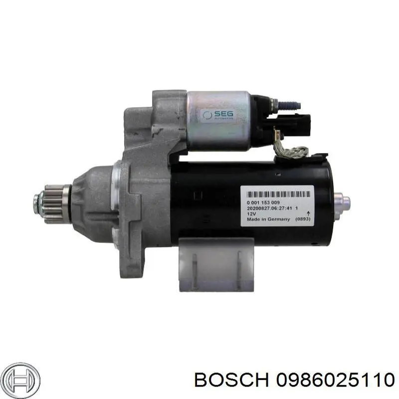 Motor de arranque 0986025110 Bosch