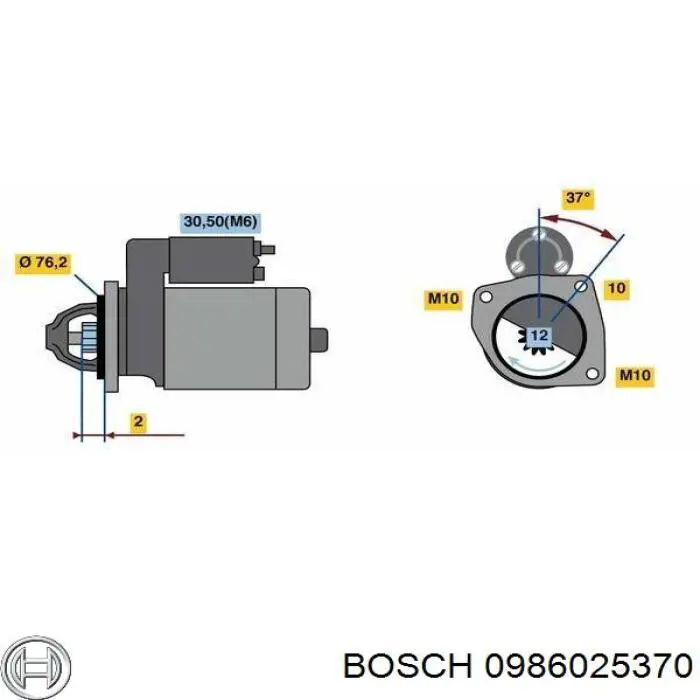 0986025370 Bosch Стартер автомобиля