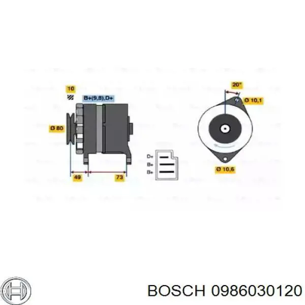 0986030120 Bosch генератор