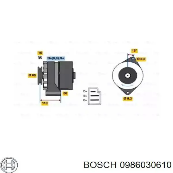 Генератор 0986030610 Bosch