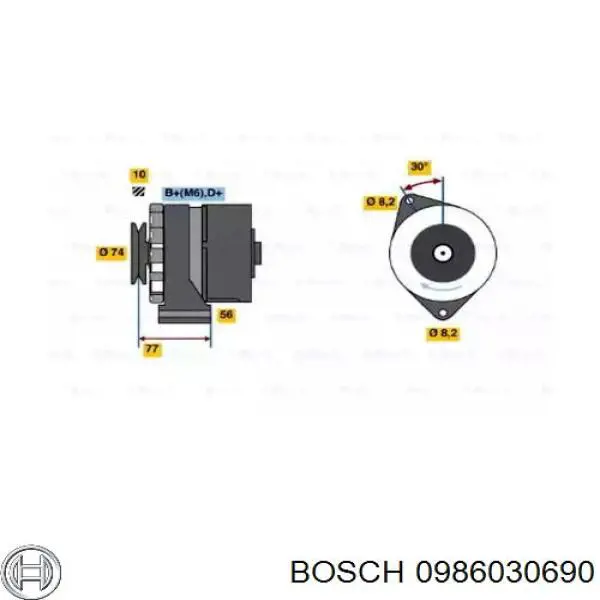 0986030690 Bosch генератор