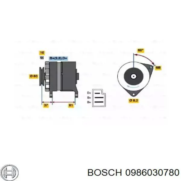 0986030780 Bosch генератор