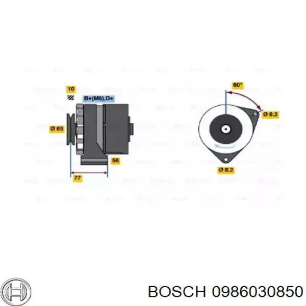 0986030850 Bosch генератор