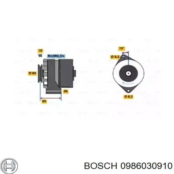 Генератор 0986030910 Bosch