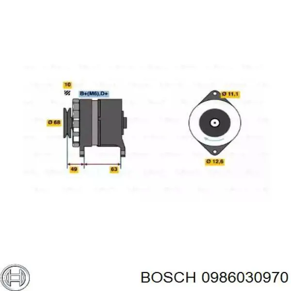 0986030970 Bosch генератор