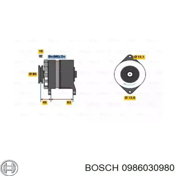 0986030980 Bosch генератор