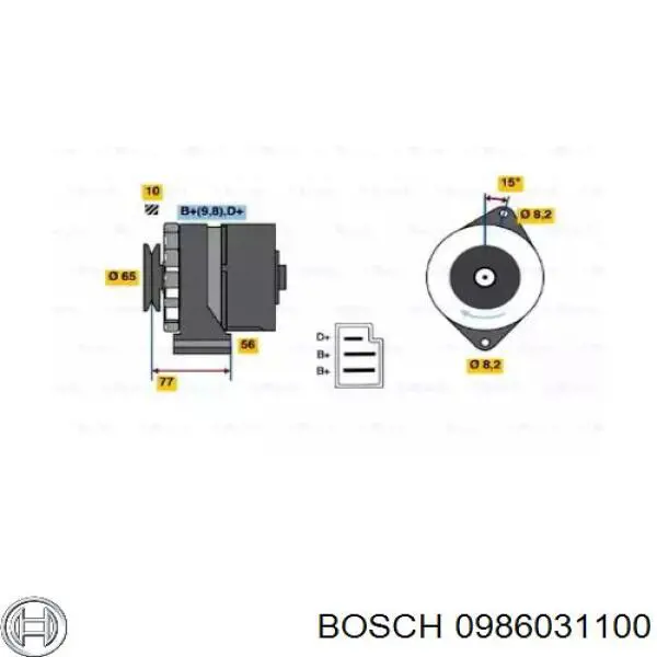 Генератор 0986031100 Bosch