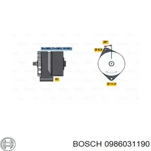 986031190 Bosch генератор