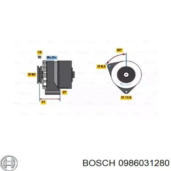 0986031280 Bosch генератор