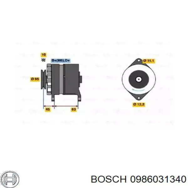 Генератор 0986031340 Bosch