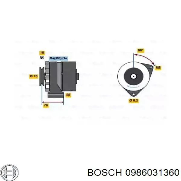 Генератор 0986031360 Bosch