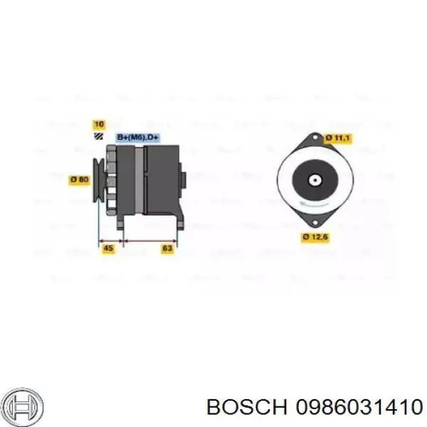 0986031410 Bosch генератор