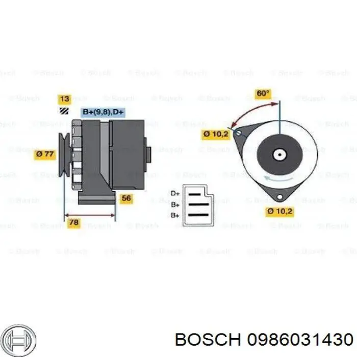 0986031430 Bosch генератор