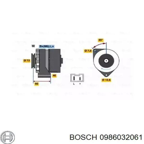 0986032061 Bosch генератор