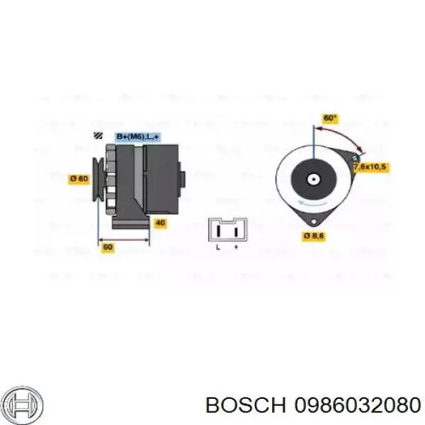 0986032080 Bosch генератор
