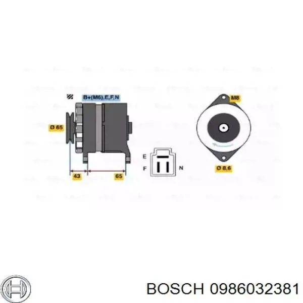 Генератор 0986032381 Bosch