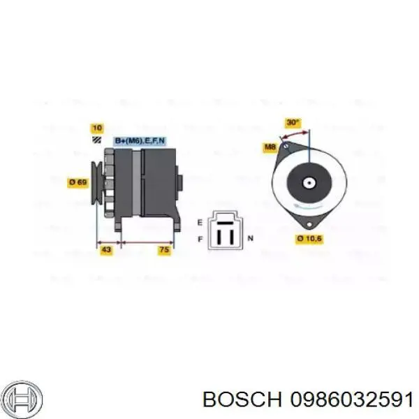 0986032591 Bosch генератор