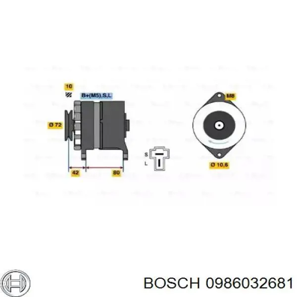 0986032681 Bosch генератор