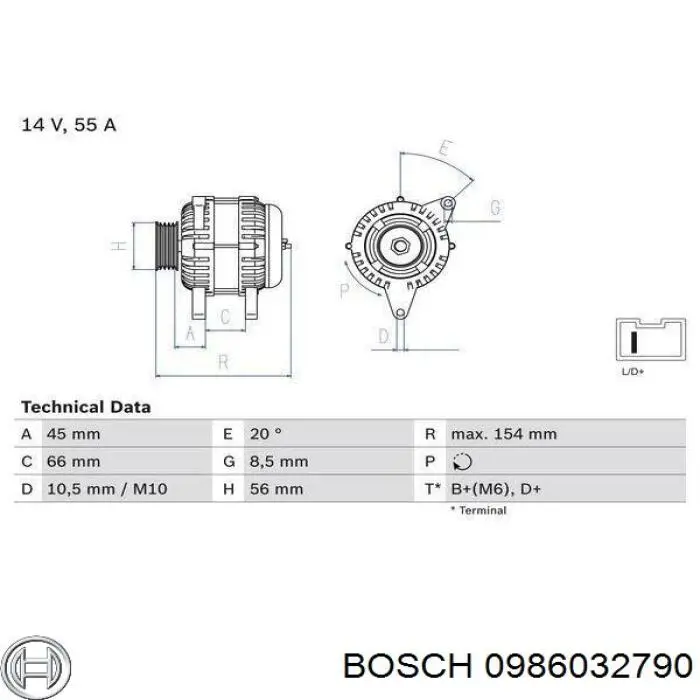 0986032790 Bosch генератор