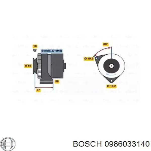 0986033140 Bosch генератор