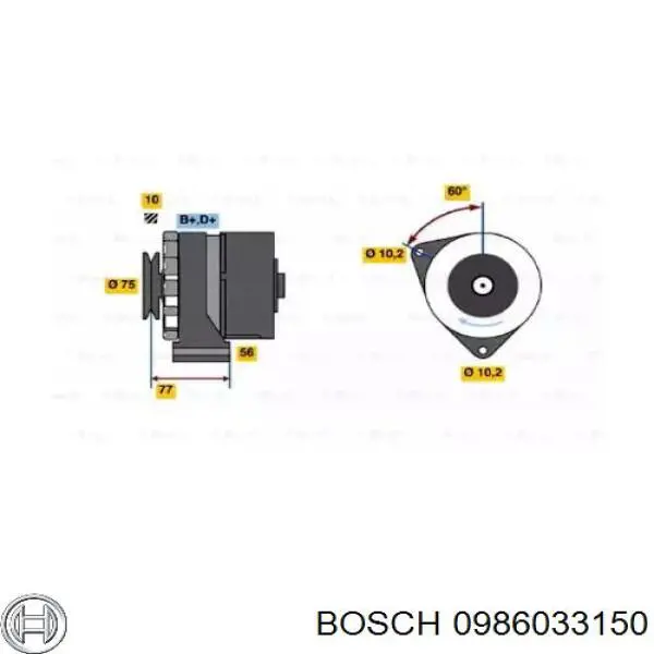 0986033150 Bosch генератор
