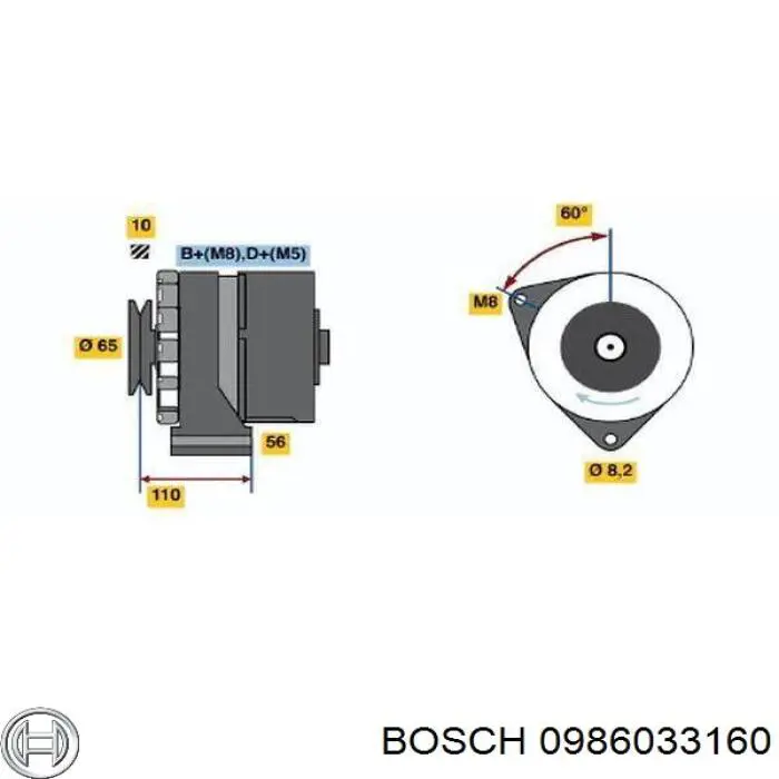 0986033160 Bosch генератор
