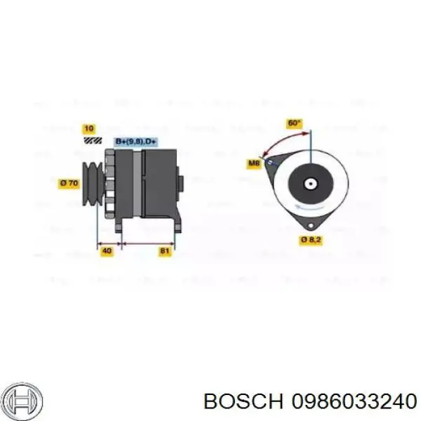 Генератор 0986033240 Bosch