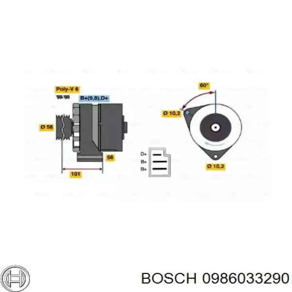 0986033290 Bosch генератор