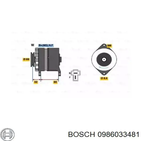 0986033481 Bosch генератор