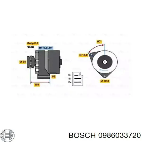0986033720 Bosch генератор