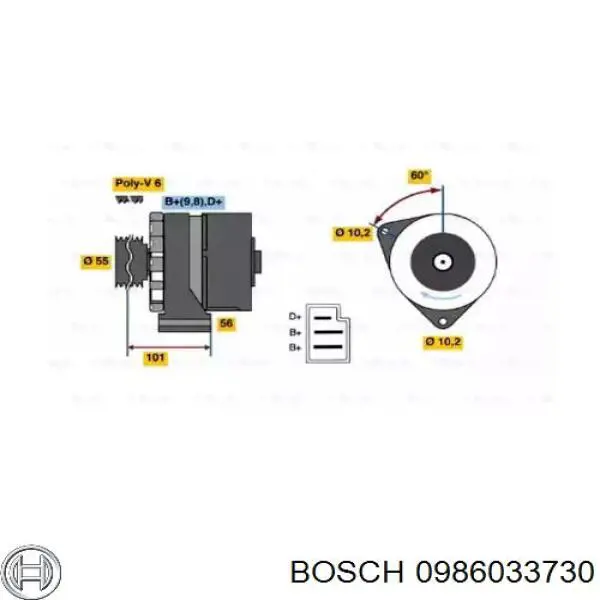 0986033730 Bosch генератор