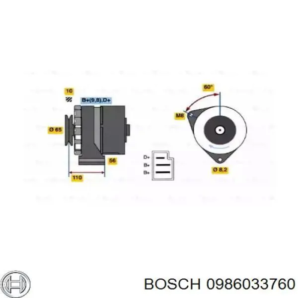 0986033760 Bosch генератор