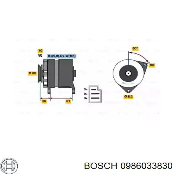 0986033830 Bosch генератор