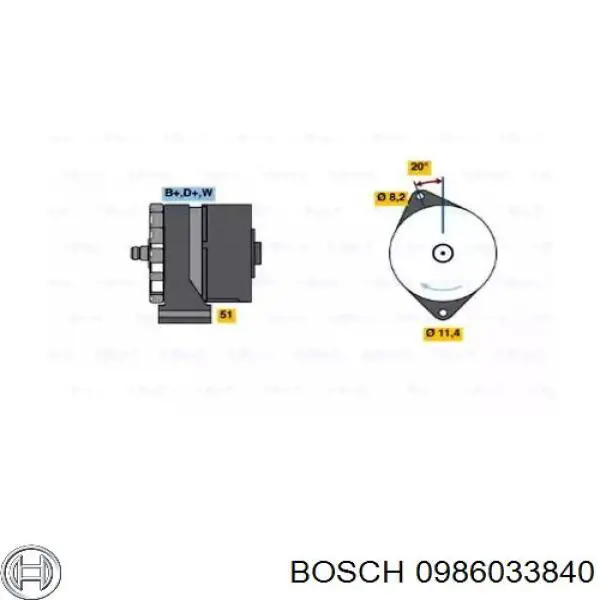 0986033840 Bosch генератор