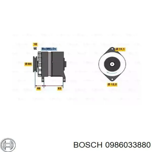 0986033880 Bosch генератор